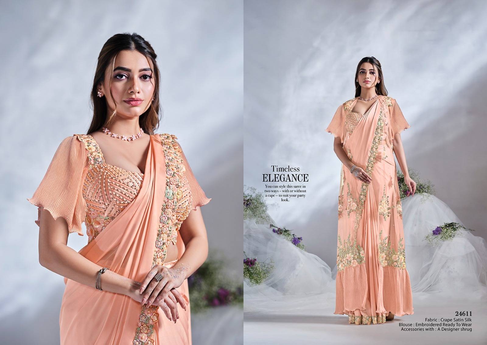 MOHMANTHAN 24600 AURA by Mahotsav 24606 to 24618 Series Indian Traditional Wear & Occasional Stitched Sarees At Wholesale Price